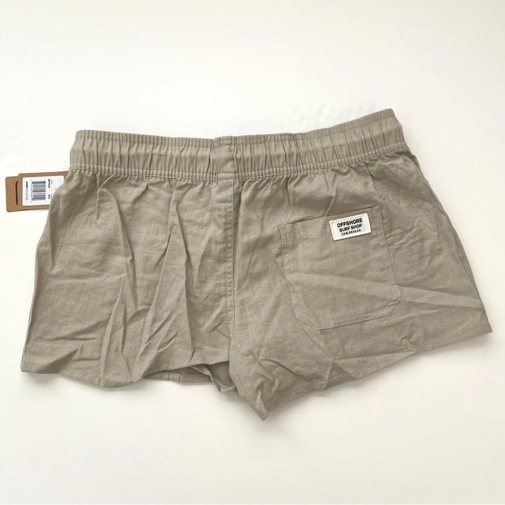 OFFSHORE SURF SHOP CARLSBAD Casual Tan Khaki Abbey Shorts Beach Ocean Large